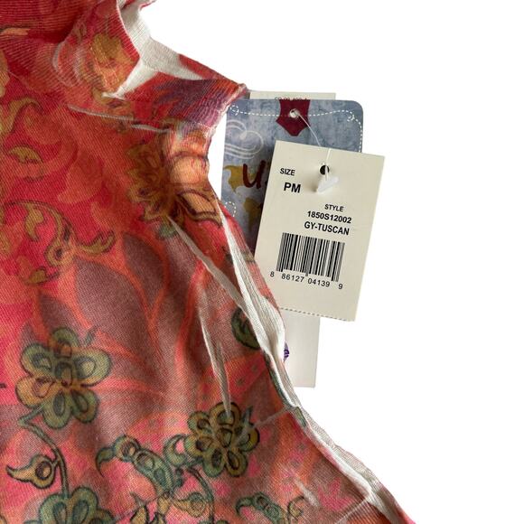 Unity World Wear Red Ombre Y2K Print Short Sleeve Shirt Size Medium Petite - Picture 3 of 9